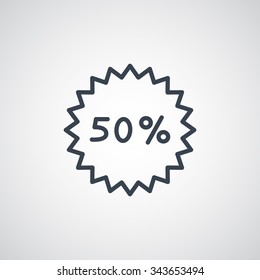 50% percent; digits. Vector illustration.