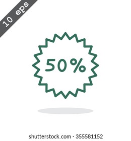 50% percent; digits. Vector illustration.