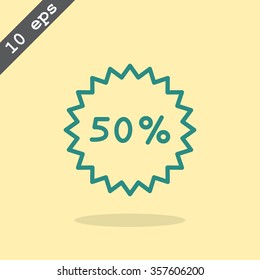 50% percent; digits. Vector illustration.