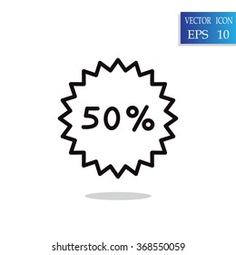 50% percent; digits. Vector illustration.