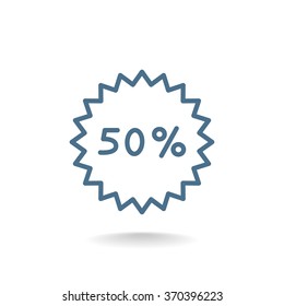 50% percent; digits. Vector illustration.