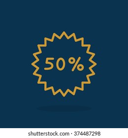 50% percent; digits. Vector illustration.