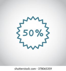 50% percent; digits. Vector illustration.