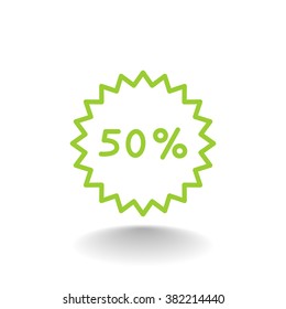 50% percent; digits. Vector illustration.
