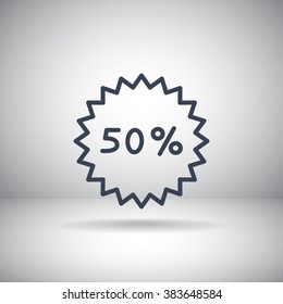 50% percent; digits. Vector illustration.
