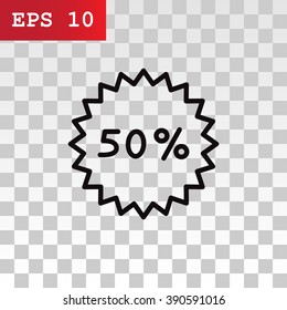 50% percent; digits. Vector illustration.