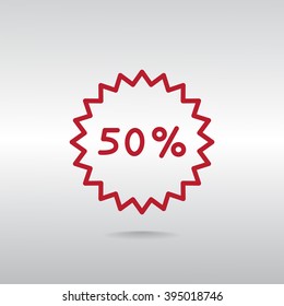 50% percent; digits. Vector illustration.