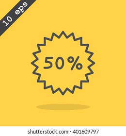50% percent; digits. Vector illustration.