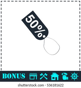 50 percent discount icon flat. Simple vector symbol and bonus icon