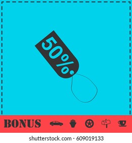 50 percent discount icon flat. Simple vector symbol and bonus icon