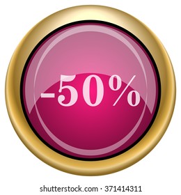 50 percent discount icon. Internet button on white background. EPS10 vector.
