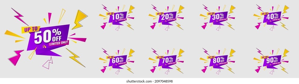 50 por ciento descuento icono plano vector aislado con descuento sólido, iconos de línea