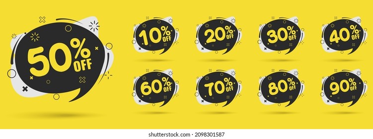 50 por ciento descuento icono plano vector aislado con descuento sólido, iconos de línea