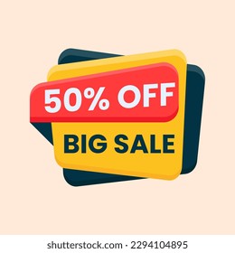 50 percent discount offer banner design template