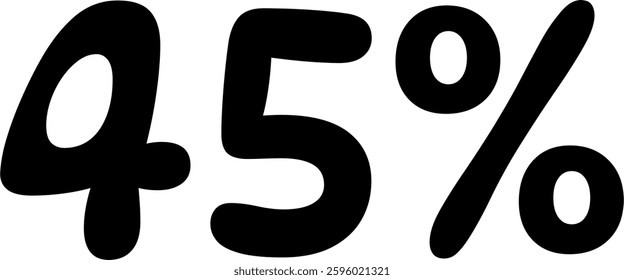 50 Percent Discount Offer Number Typography Style A0865