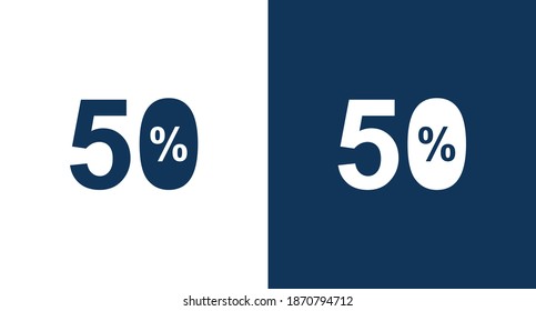 50 percent discount sign icon