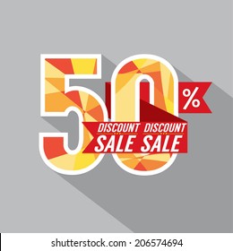 50 Percent Discount Vector Illustration 