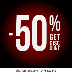 50 percent get discoun button for web or business advertising. Vector illustration.