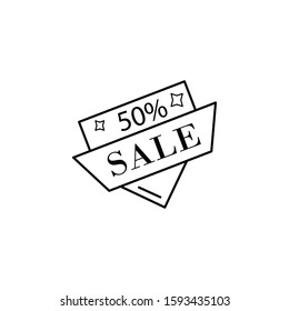 50 percent, label, sale icon. Simple thin line, outline vector of black friday icons for ui and ux, website or mobile application