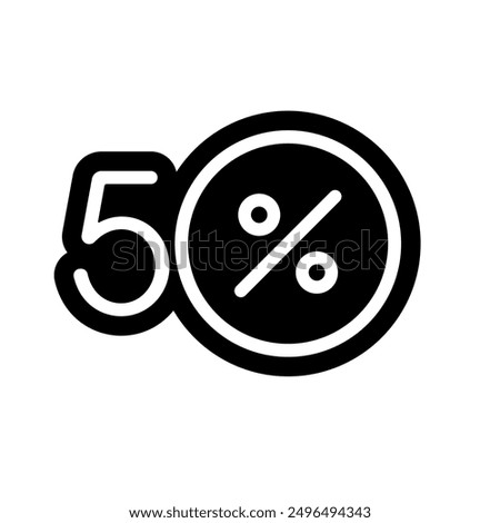 50 percent logo. 50 percent concept on white background