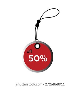 50 por ciento de descuento 3d redondeado Circle Badge Sticker