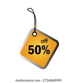 50 por ciento de descuento 3d Square Sale Badge Sticker