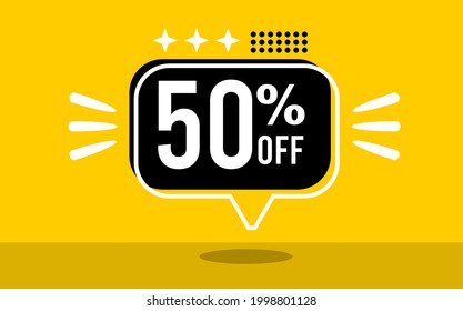 50 percent off, balloon with price