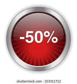 50%  percent off  button