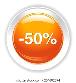 50%  percent off  button