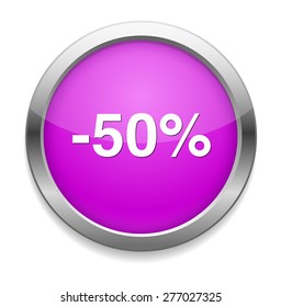 50%  percent off  button