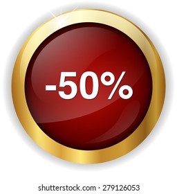 50%  percent off  button