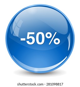 50%  percent off  button