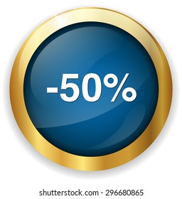 50%  percent off  button