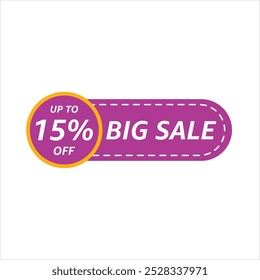 Up to 50 percent Off Circular Purple Tag with Big SALE Highlight