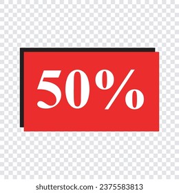 50 PERCENT OFF conjunto de plantillas de botón de descuento diseño color rojo