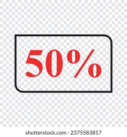 50 PERCENT OFF conjunto de plantillas de botón de descuento diseño color rojo