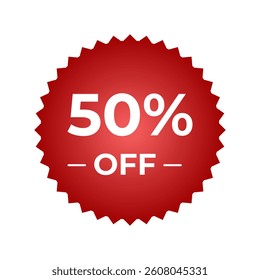 50 percent off discount circle red vector
Vector icon discount, promotion, sale circle