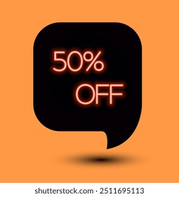 50 percent Off. Discount creative composition. 3d mega sale 50% symbol with decorative objects. Sale banner and poster. Vector illustration.