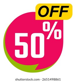 50 percent off, 50% discount creative composition, Product presentation, mock up, podium. Sale banner and poster, vector illustration.