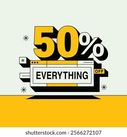 50% Percent Off Everything Promotional Graphic