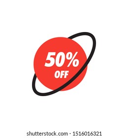 50 percent off graphic design element template 