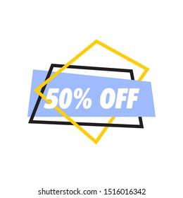 50 percent off graphic design element template 