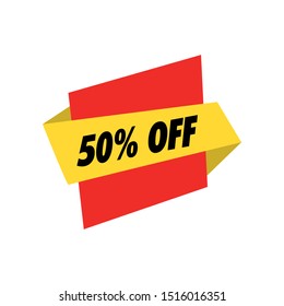 50 percent off graphic design element template 