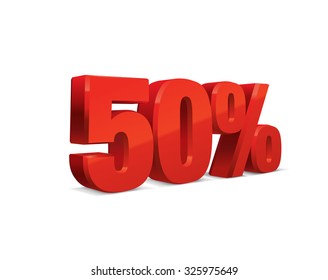 50% de desconto, fundo de venda, objeto 3D. Vector EPS10.