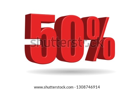 50 percent off, sale background, object 3D