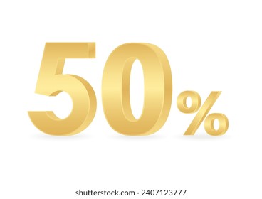 50% or 50 Percent Off Sale Discount. 50% for Banner, Poster or Advertising. Vector Illustration. 