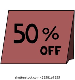 50 percent off sign, vector illustration 
