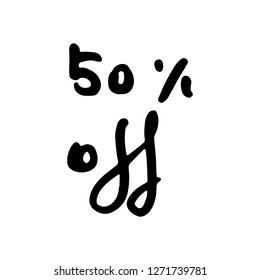 50 percent off. Special offer sale grunge tag. Discount price label, sale promo marketing, symbol for advertising campaign in retail. Vector illustration