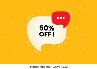 50 percent off speech bubble design for vector illustration