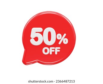50 por ciento de efecto de texto 3d ilustración de representación